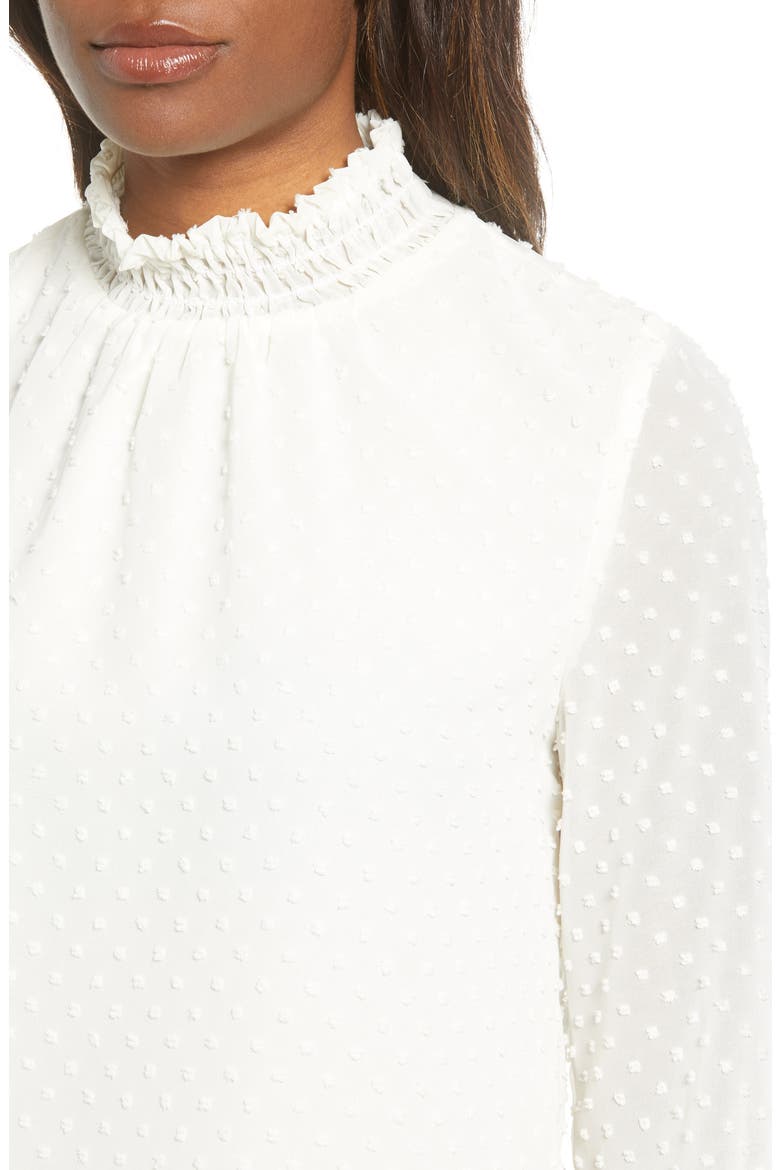 Gibson Victorian Long Sleeve Swiss Dot Blouse, Alternate, color, IVORY