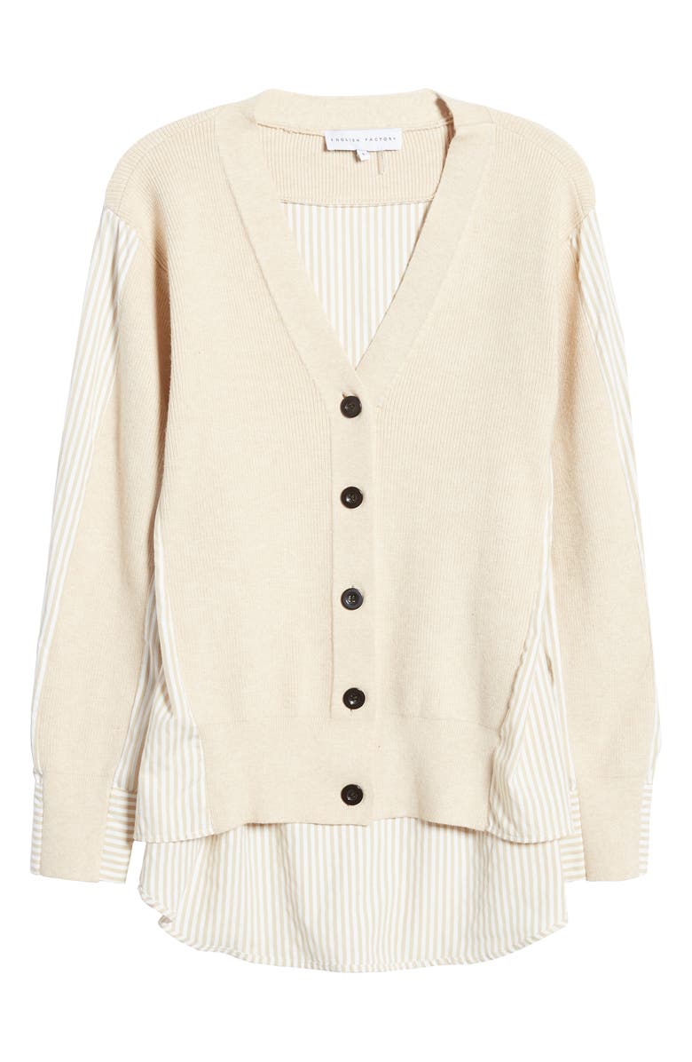 English Factory Mixed Media Cardigan, Alternate, color, 