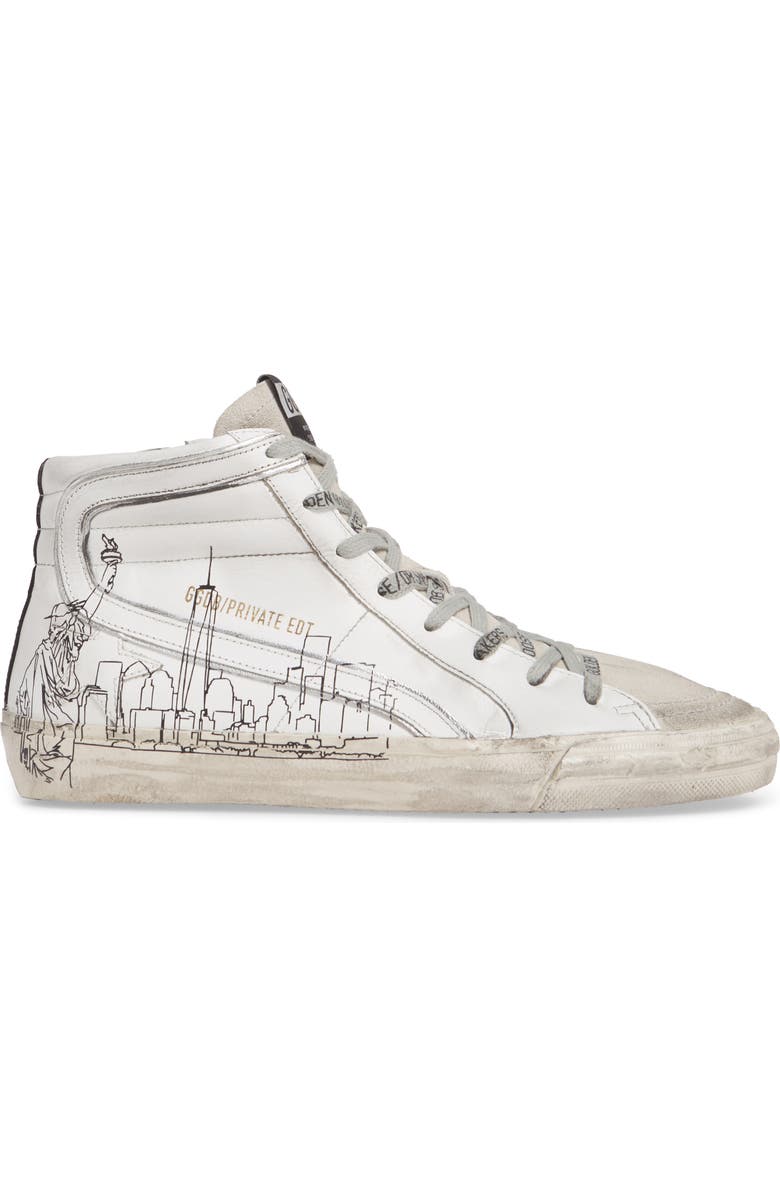 Golden Goose Slide NYC Graphic High Top Sneaker, Alternate, color,
