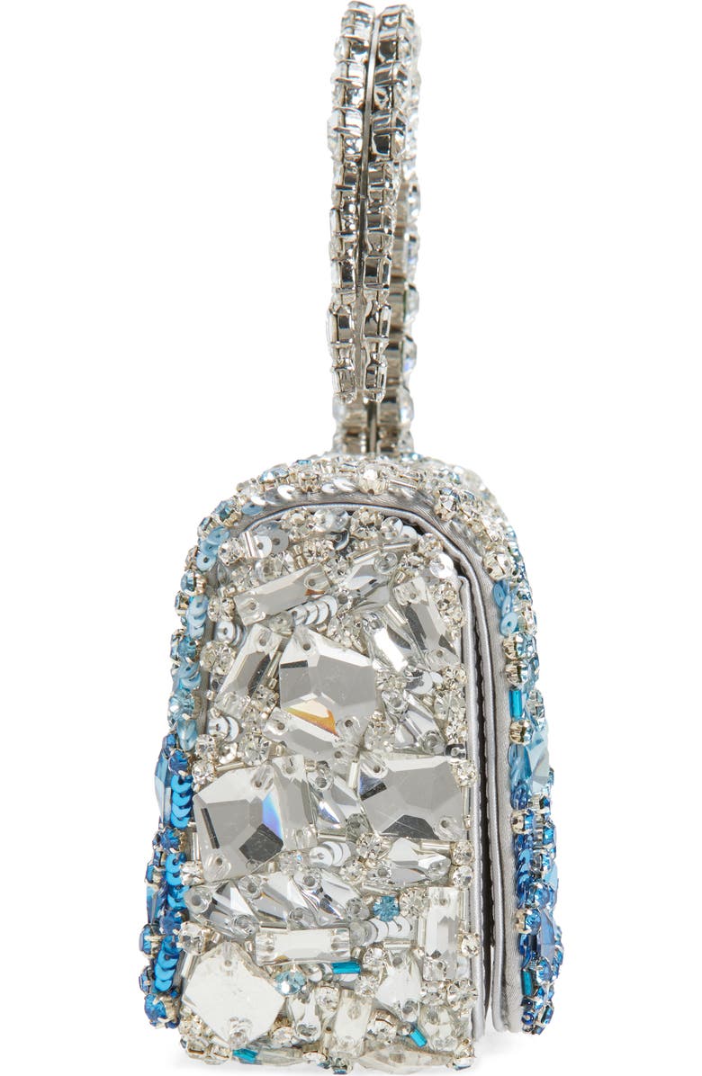 L’alingi Malika Embellished Satin Clutch, Alternate, color, Blue