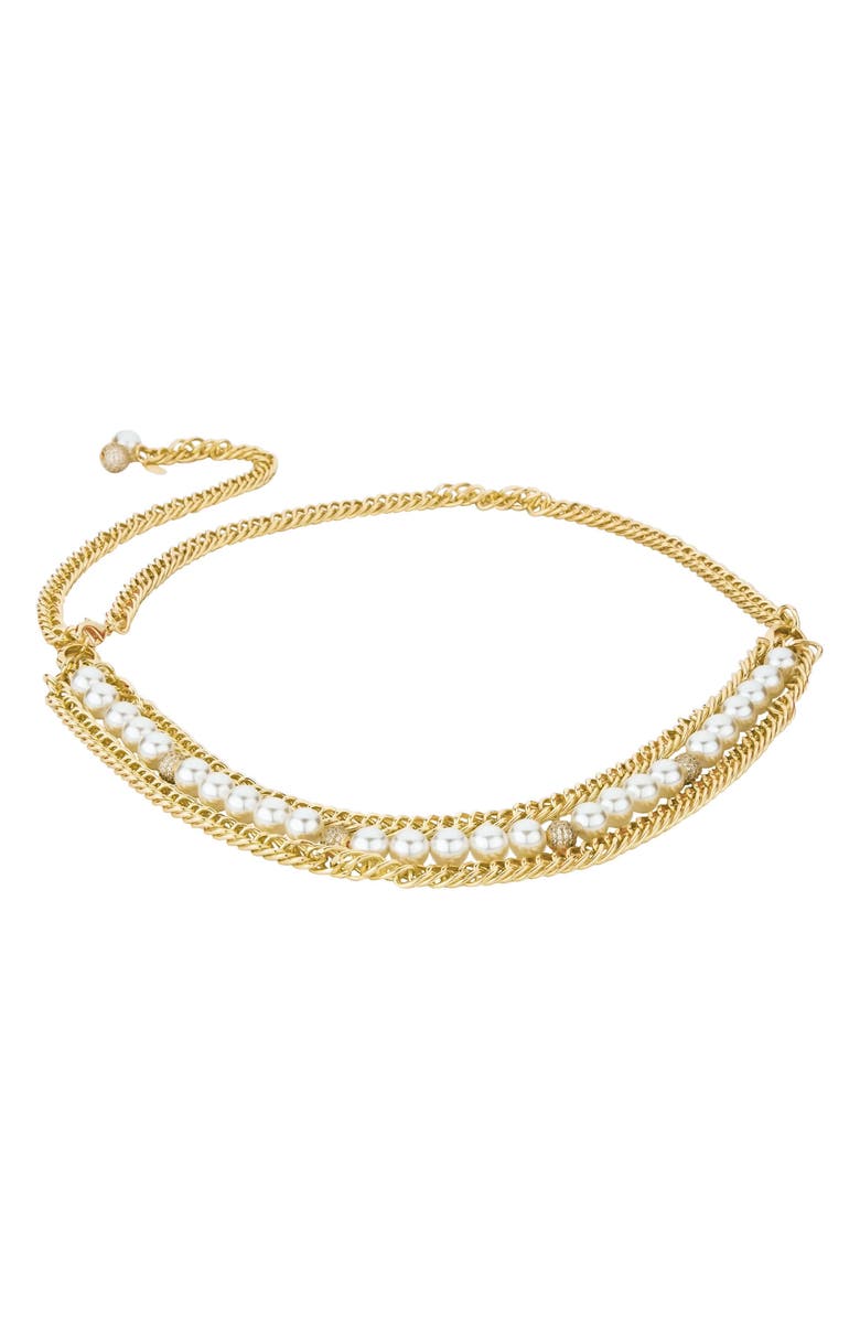 Ettika Layered Belly Chain, Main, color, Gold