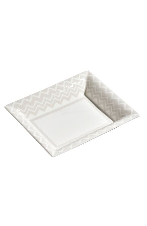 Tray ZIG ZAG Rectangular Large in Luxury Box White 8.5" x 6.75"