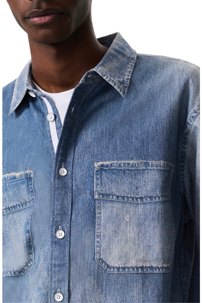 Miramar CPO Faux Denim Cotton Terry Button-Up Shirt, Alternate, color, PATINA