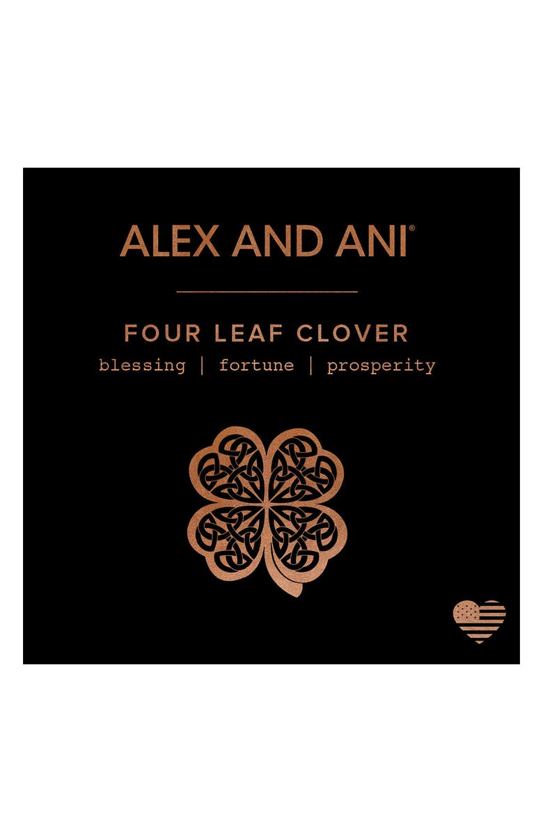 Alex and Ani Four-Leaf Clover Adjustable Wire Bangle, Alternate, color, 