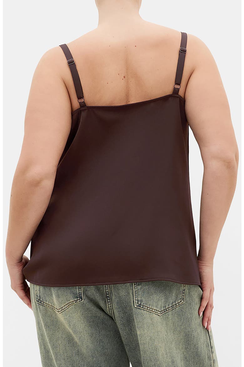 Cowl Neck Satin Camisole, Alternate, color, CHOCOLATE