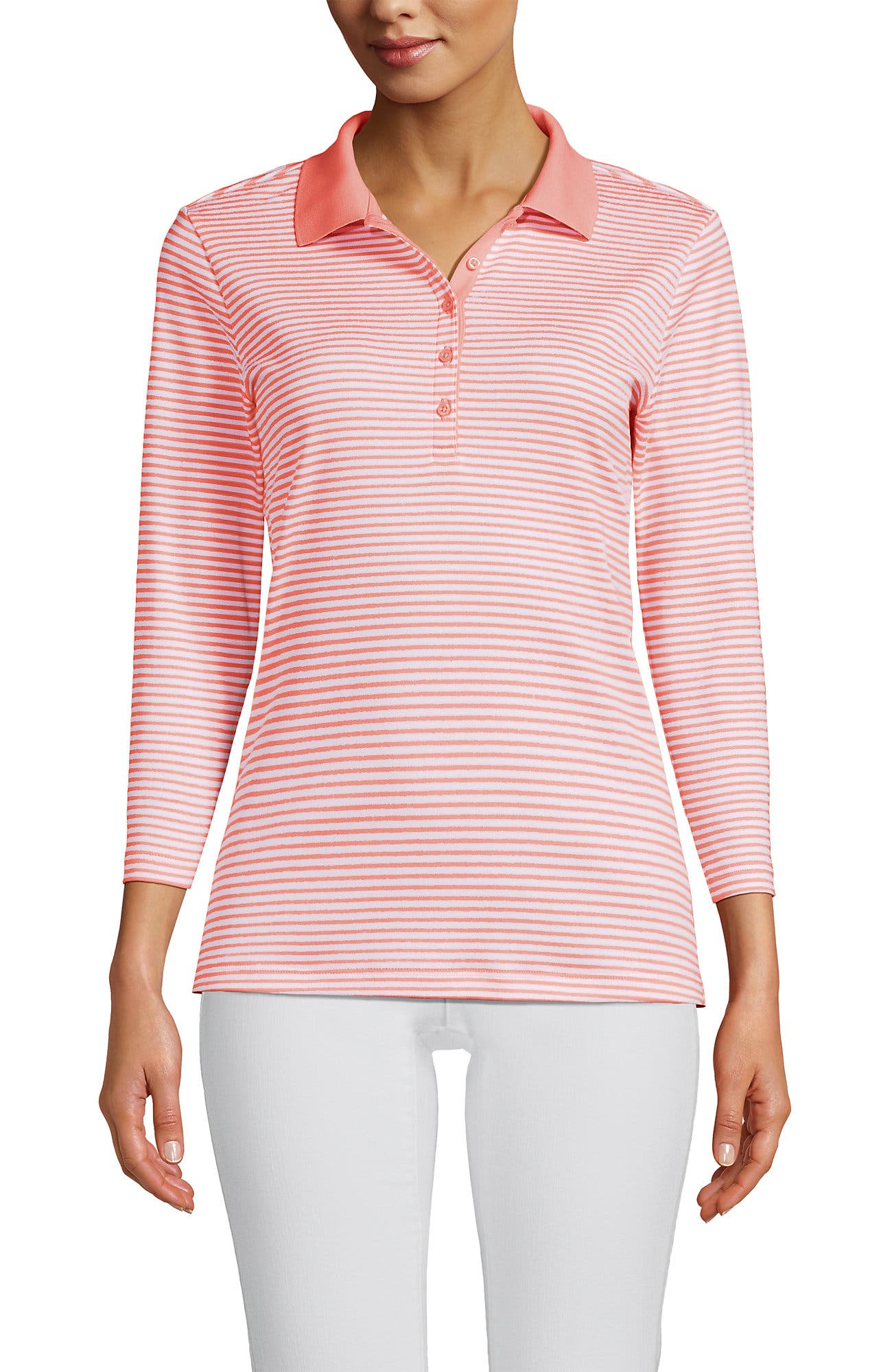 Sunset Coral Pink Micro Stripe