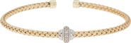 MESHMERISE 18K Gold Plated Two-Tone Diamond Bangle Bracelet - 0.10 ctw