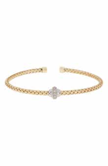 MESHMERISE 18K Gold Plated Two-Tone Diamond Bangle Bracelet - 0.10 ctw