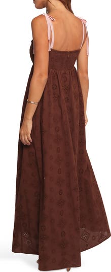 Odessa Cotton Eyelet Maxi Dress