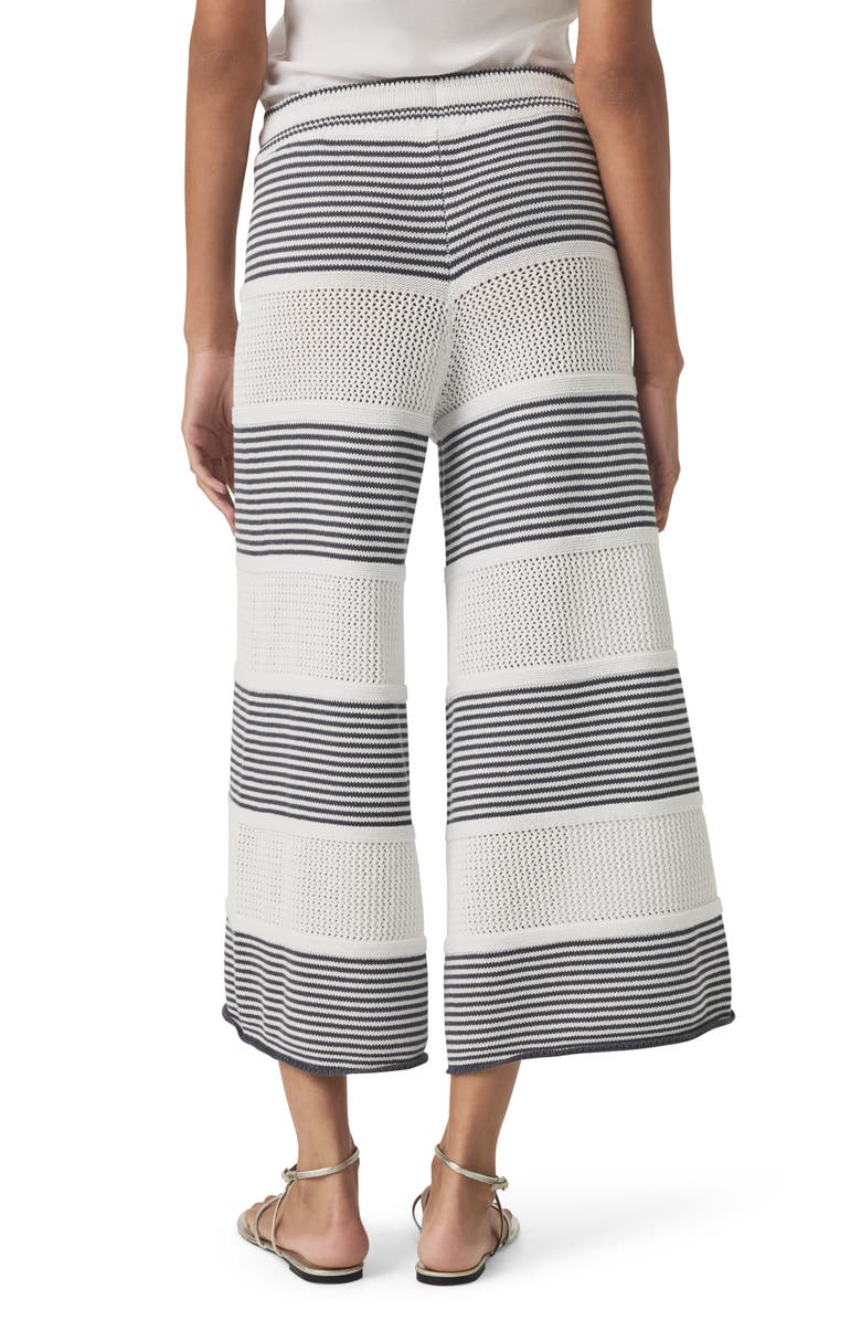Splendid Ronnie Stripe Cotton Crop Sweater Knit Pants, Alternate, color, Ink Stripe