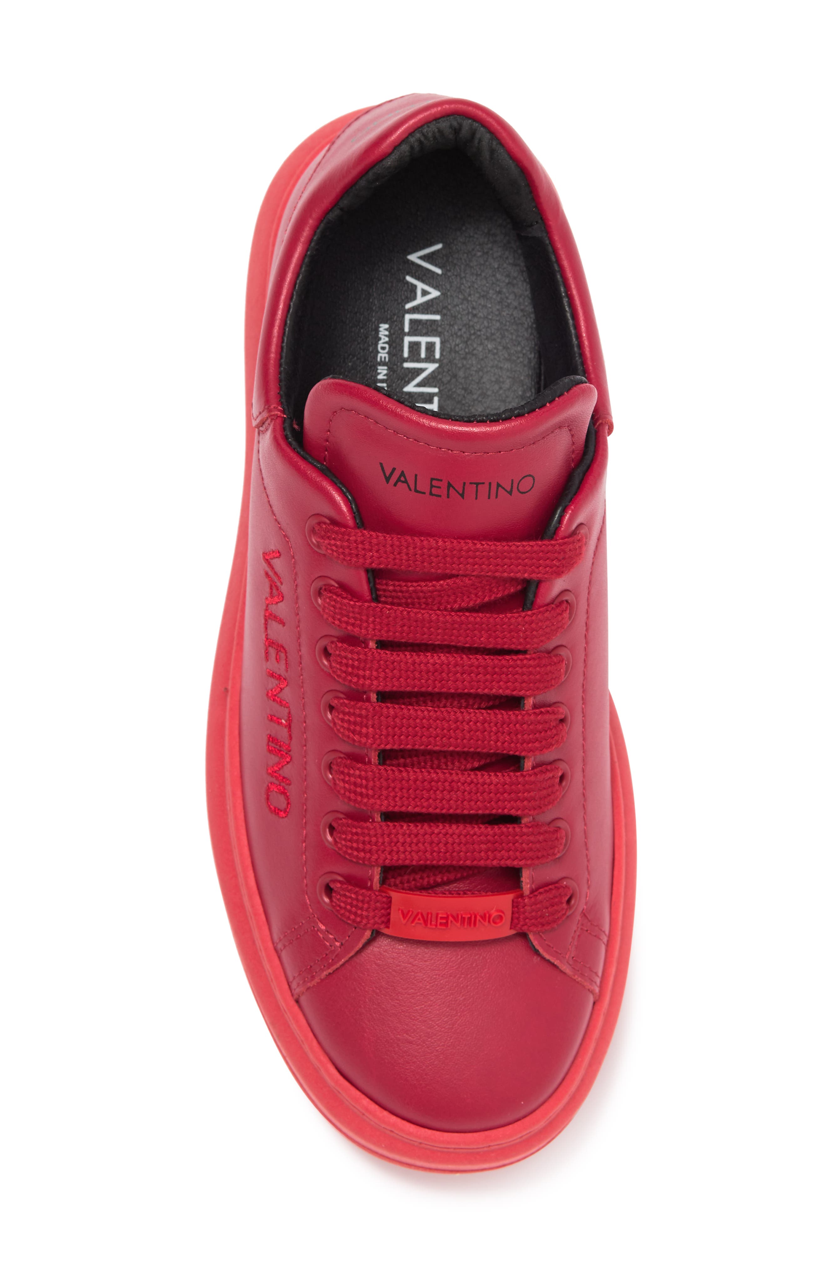 Fresia Leather Fashion Sneaker, Alternate, color, RED