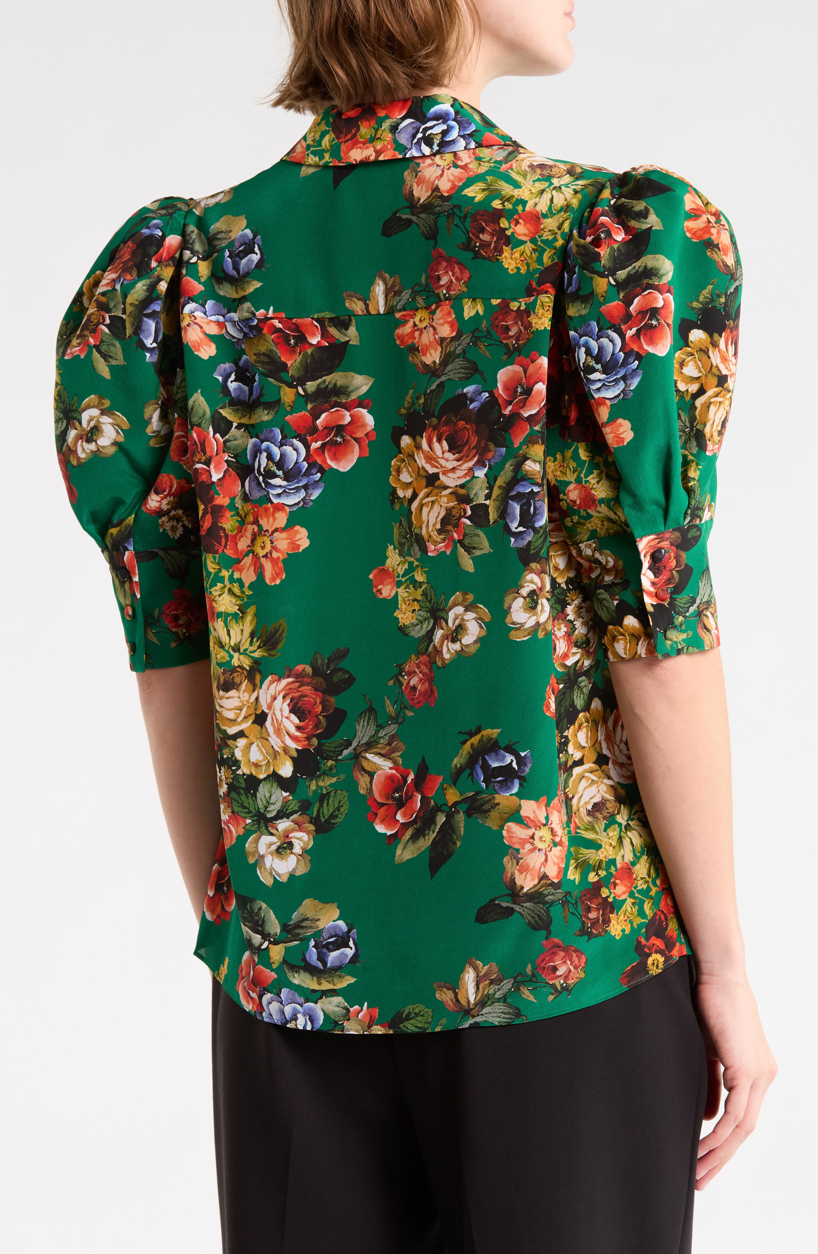 Willa Scrunched Sleeve Silk Top