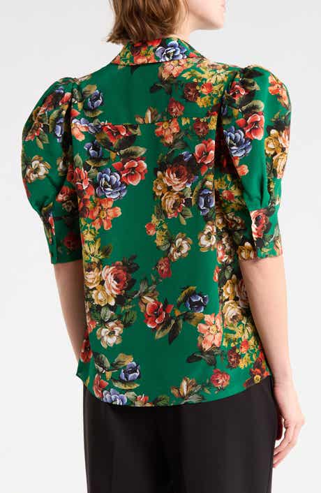 Willa Scrunched Sleeve Silk Top