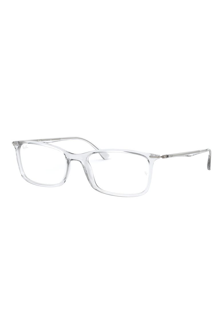 53mm Rectangular Optical Glasses, Alternate, color, TRANSPAREN