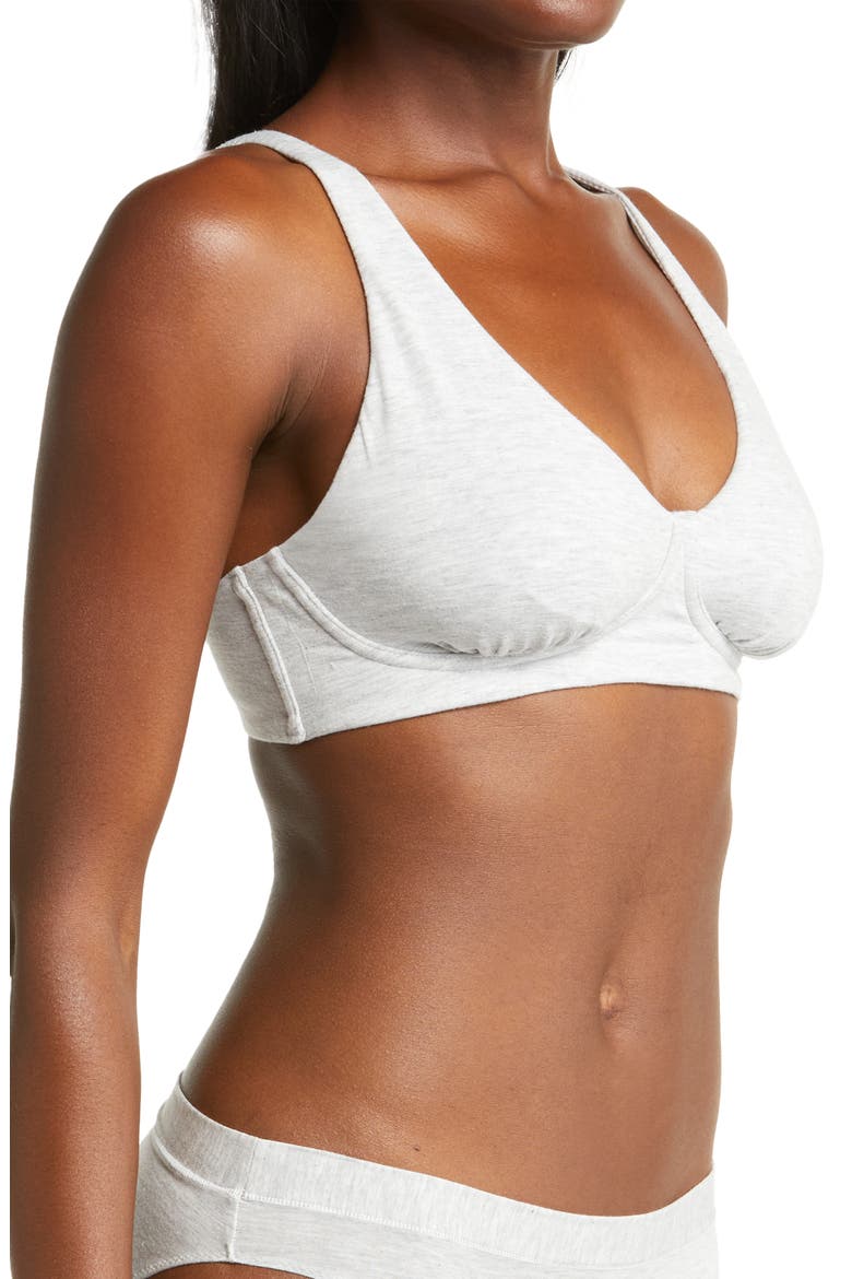 FeelFree Longline Bralette, Alternate, color, HEATHER GREY