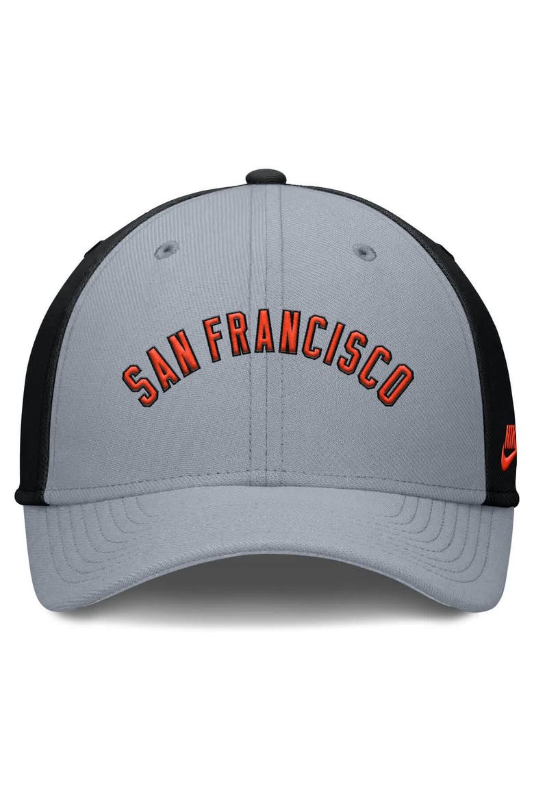 Men's Nike Gray/Black San Francisco Giants Rise Swoosh Performance Flex Hat, Alternate, color, Gray