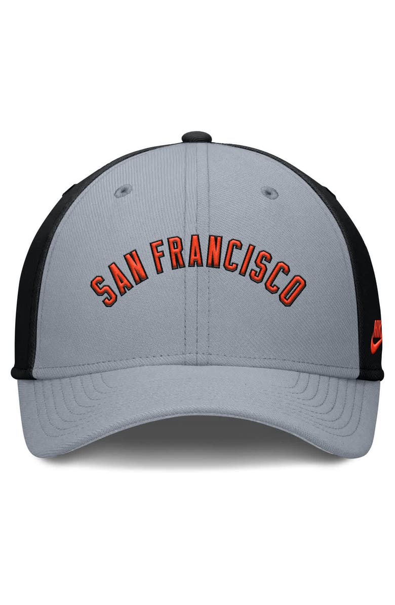 Nike Men's Nike Gray/Black San Francisco Giants Rise Swoosh Performance Flex Hat, Alternate, color, Gray