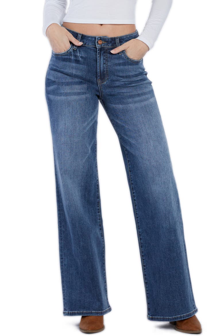Mighty High Waist Wide Leg Jeans, Main, color, NORTH STAR BLUE