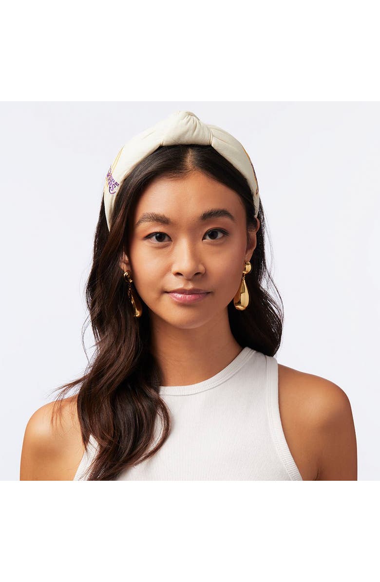 Lele Sadoughi NBA La Lakers Embroidered Headband, Alternate, color, 