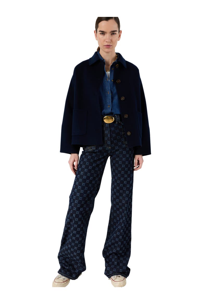 Perrinea Short Coat, Alternate, color, Ink