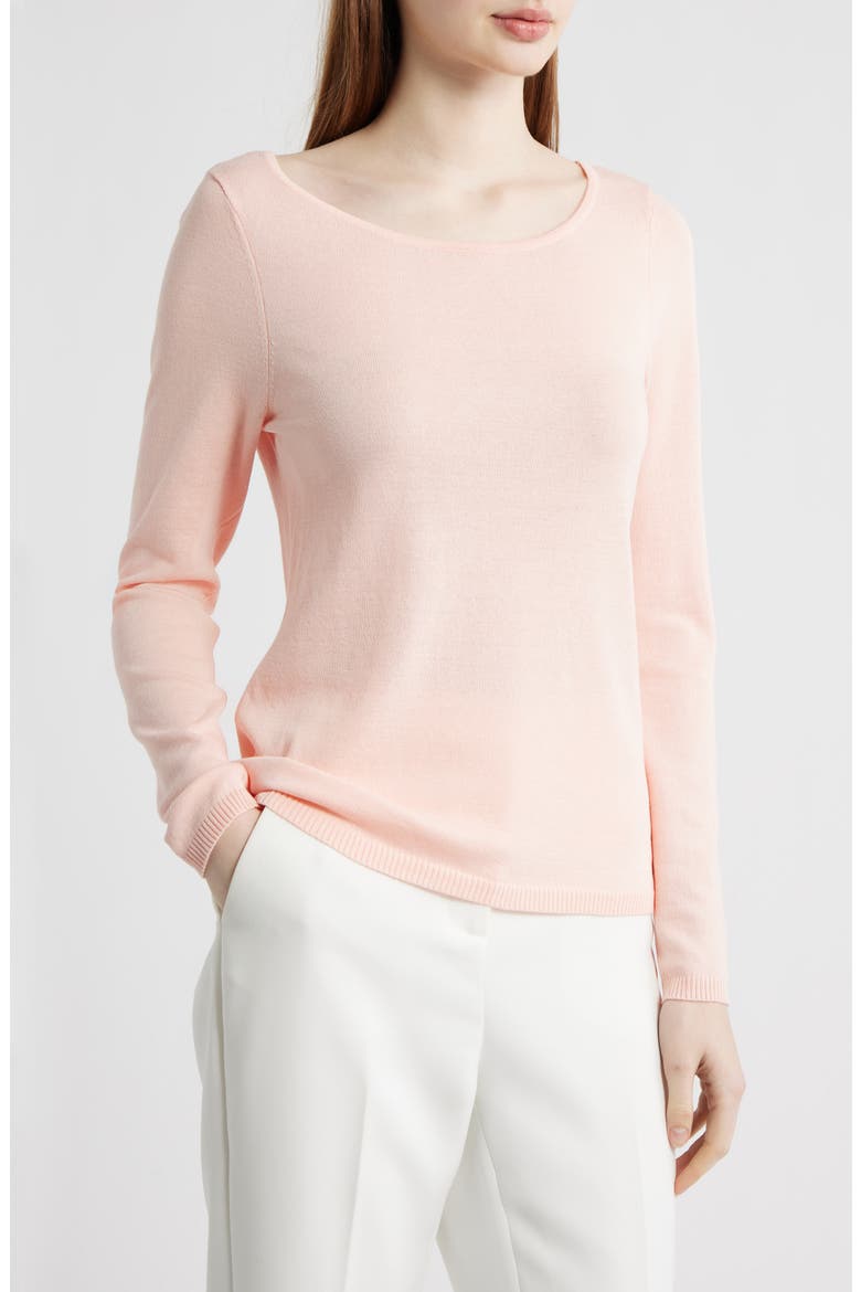 Boat Neck Sweater, Main, color, SLIPPER PINK