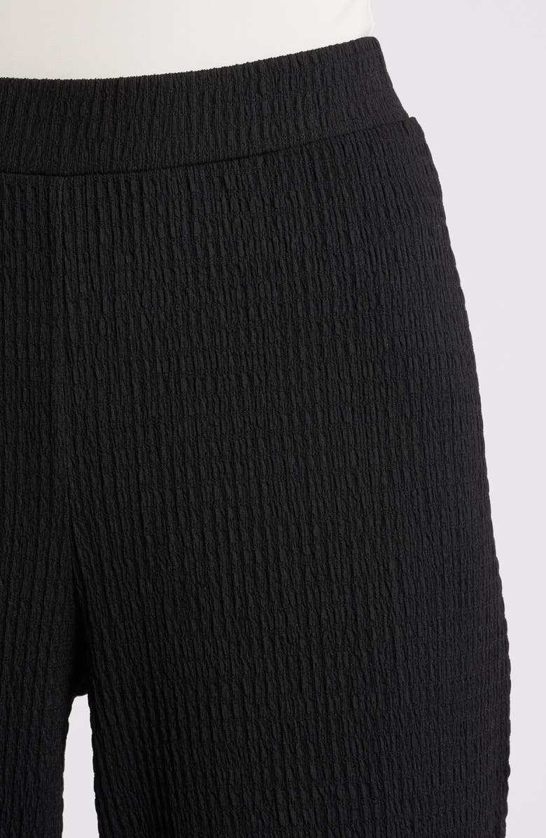 AK ANNE KLEIN Textured Pull-On Wide Leg Trousers, Alternate, color, Anne Black