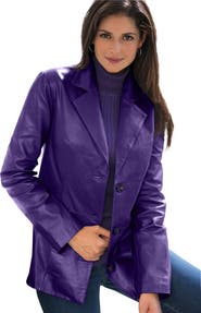 Jessica London Leather Blazer