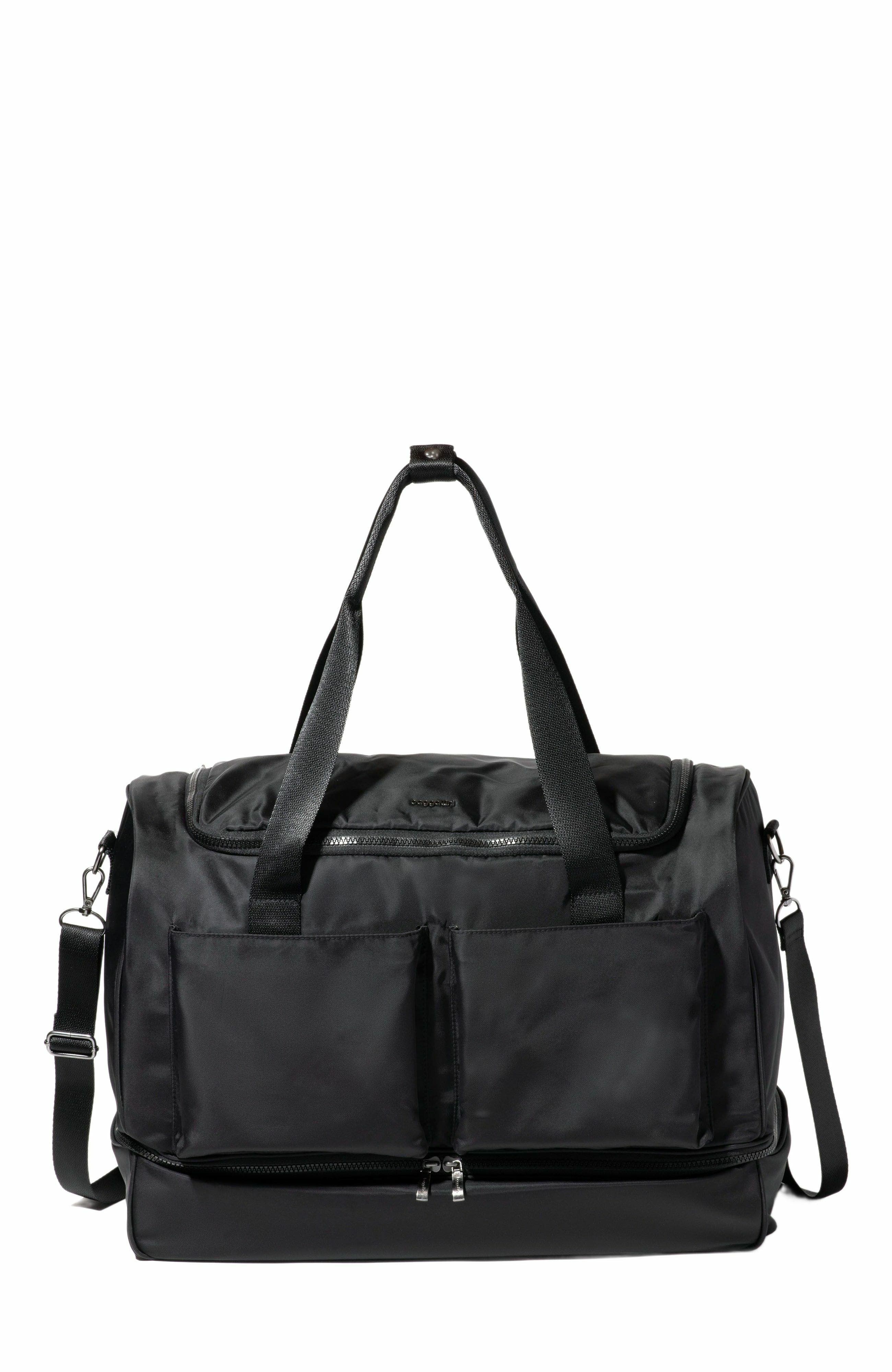 BAGGALLINI Deluxe Fifth Avenue Weekender Bag, Main, color, Black Twill