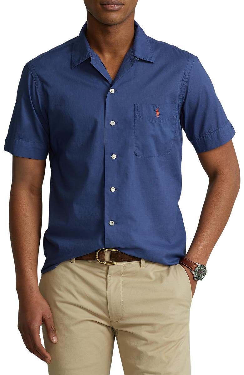 Polo Ralph Lauren Classic Fit Short Sleeve Button-Up Shirt, Main, color, 
