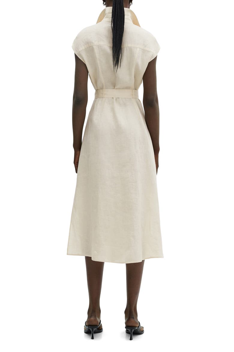 Quito Tie Waist Linen Shirtdress, Alternate, color, LIGHT PASTEL BROWN