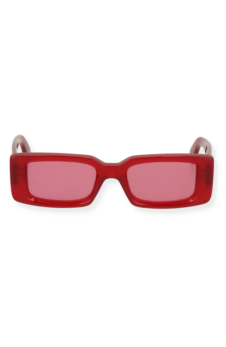 Off-White 50mm Arthur Rectangular Sunglasses, Alternate, color, Burgundy Burgundy