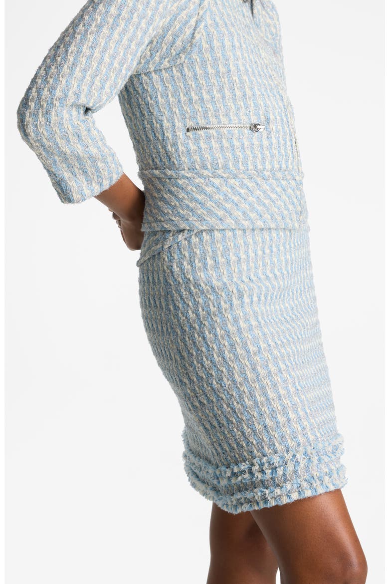 Metallic Tweed Skirt, Alternate, color, POWDER BLUE/ WHITE MULTI