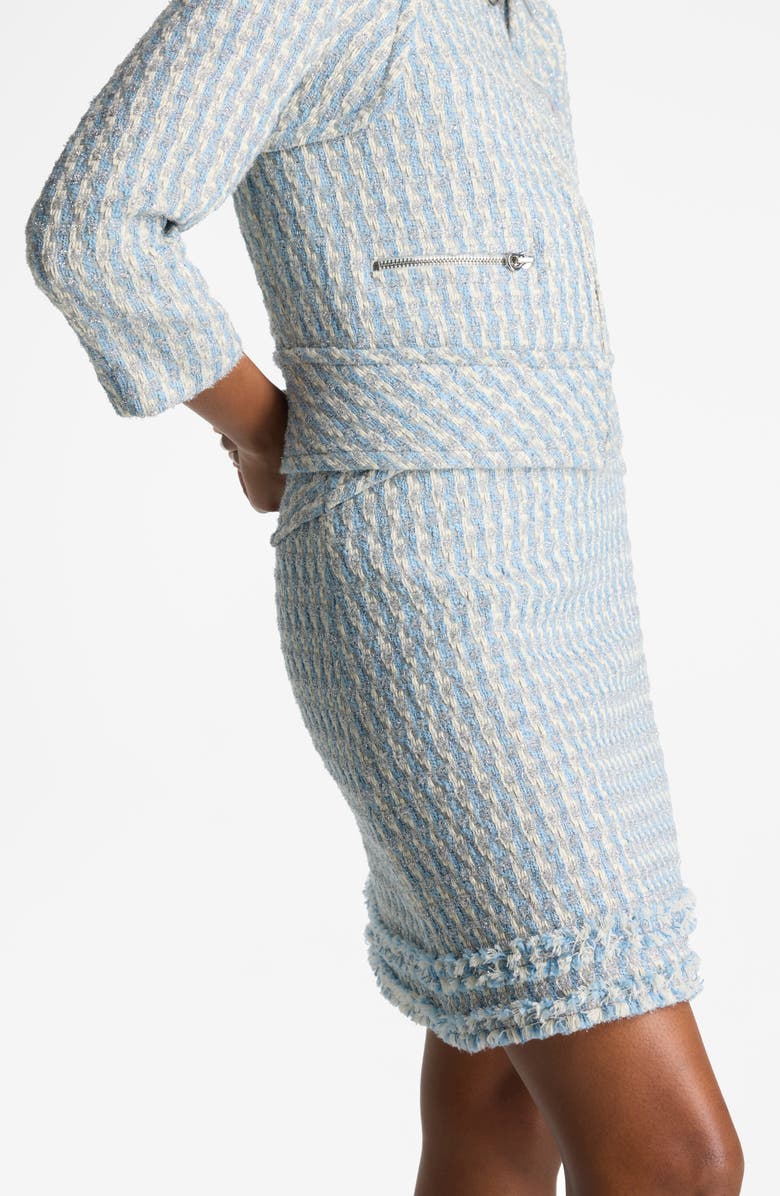 ST. JOHN Metallic Tweed Skirt, Alternate, color, Powder Blue/ White Multi