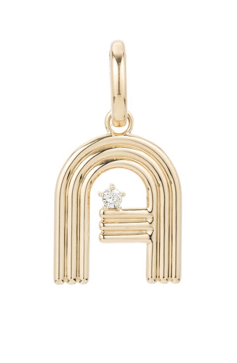 Groovy Initial Diamond Pendant Charm
