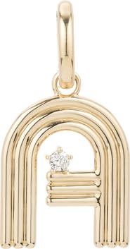 Adina Reyter Groovy Initial Diamond Pendant Charm