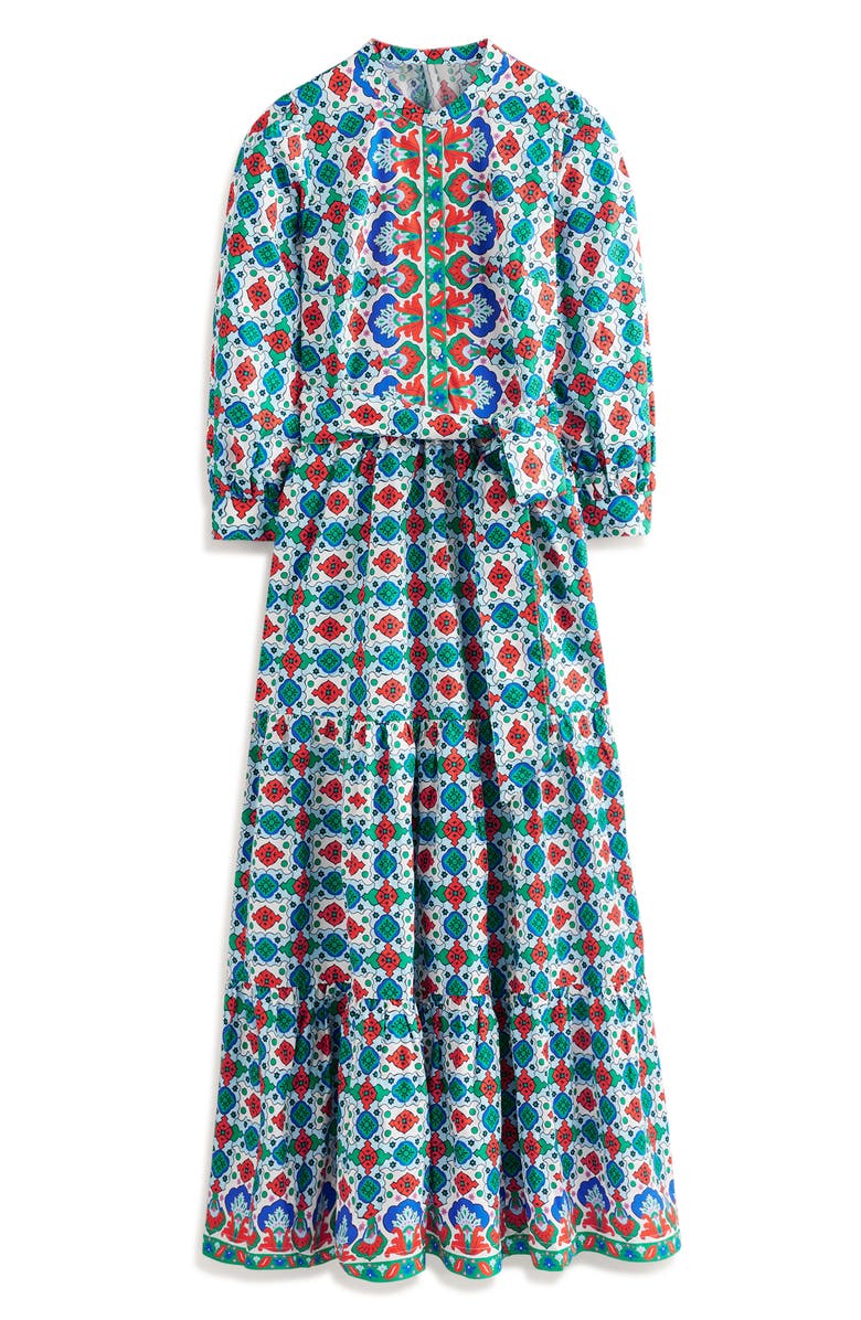 Boden Alba Long Sleeve Tiered Cotton Maxi Dress, Alternate, color,