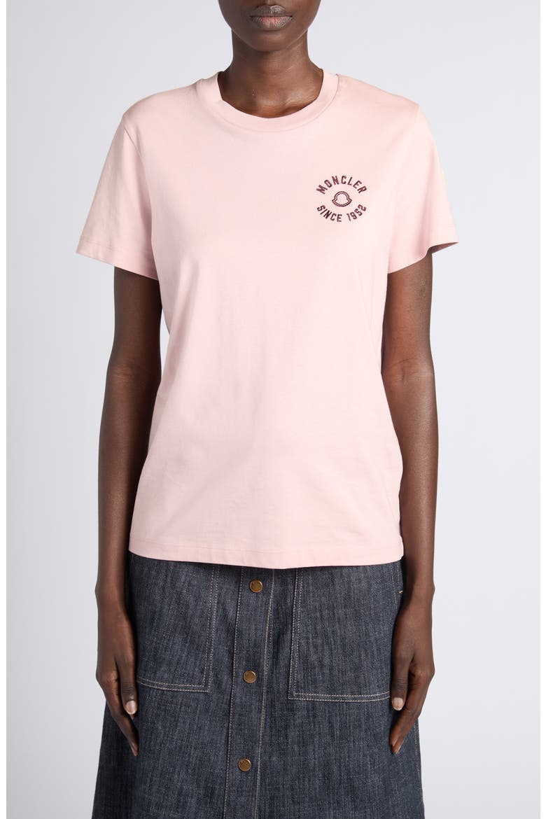 Logo Embroidered T-Shirt, Main, color, DUSTY PINK