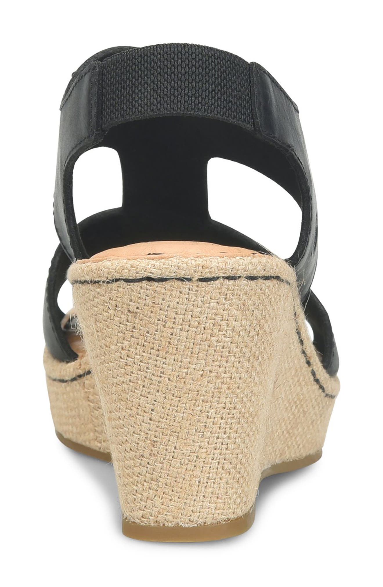 Børn Siene Espadrille Wedge Sandal, Alternate, color, Black Leather
