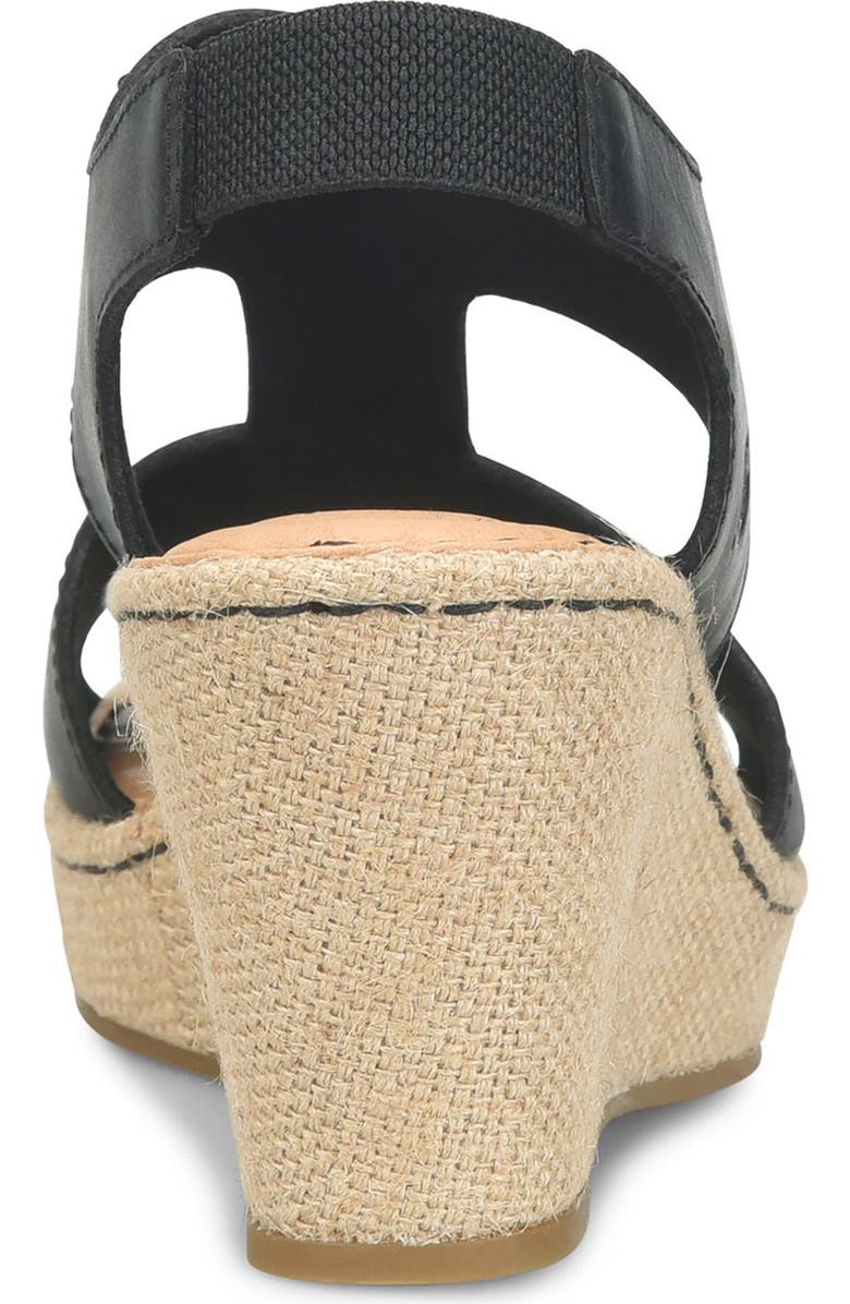 Børn Siene Espadrille Wedge Sandal, Alternate, color, Black Leather