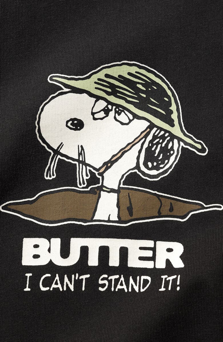 Butter Goods Peanuts<sup>®</sup> Snoopy Can't Stand It Cotton Graphic T-Shirt, Alternate, color, Washed Black