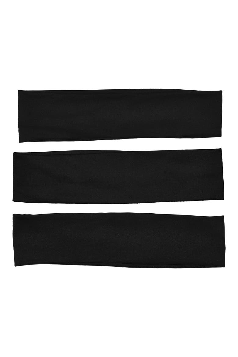 Set of 3 Active Headbands, Alternate, color, BLACK
