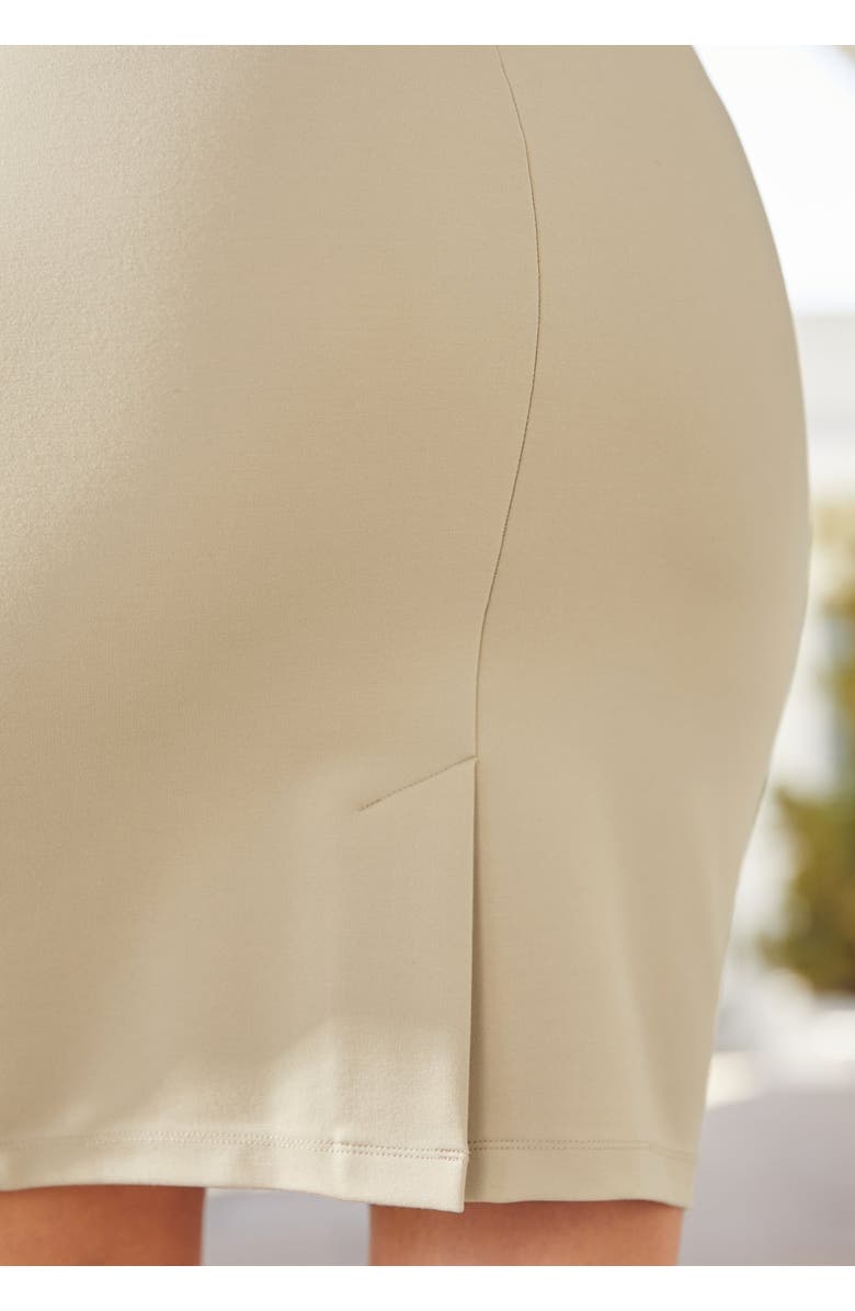 Betabrand Sleeveless Contour Dress Stretch Ponte Knit, Alternate, color, Stone