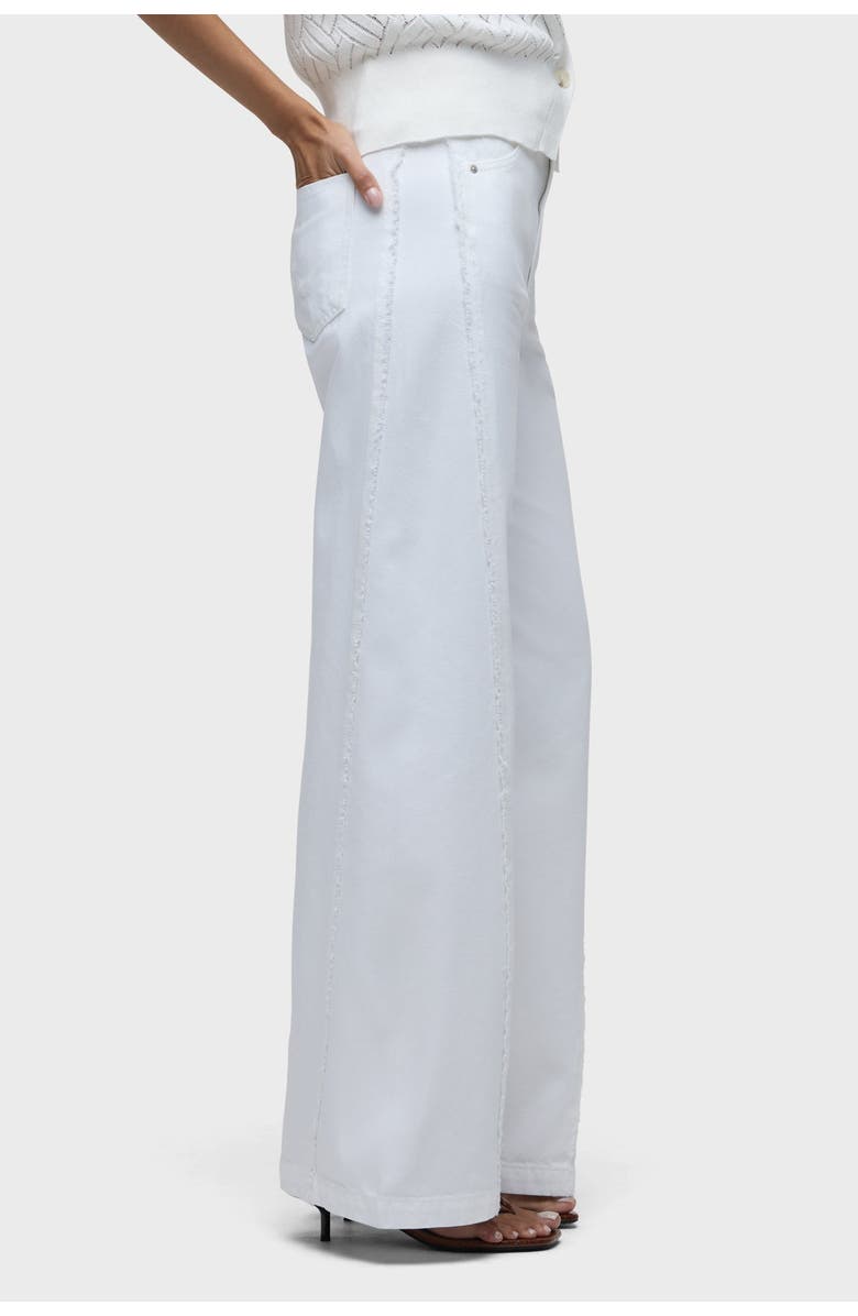 Hudson Jeans Jodie Frayed Seam Loose Wide Leg, Alternate, color, White