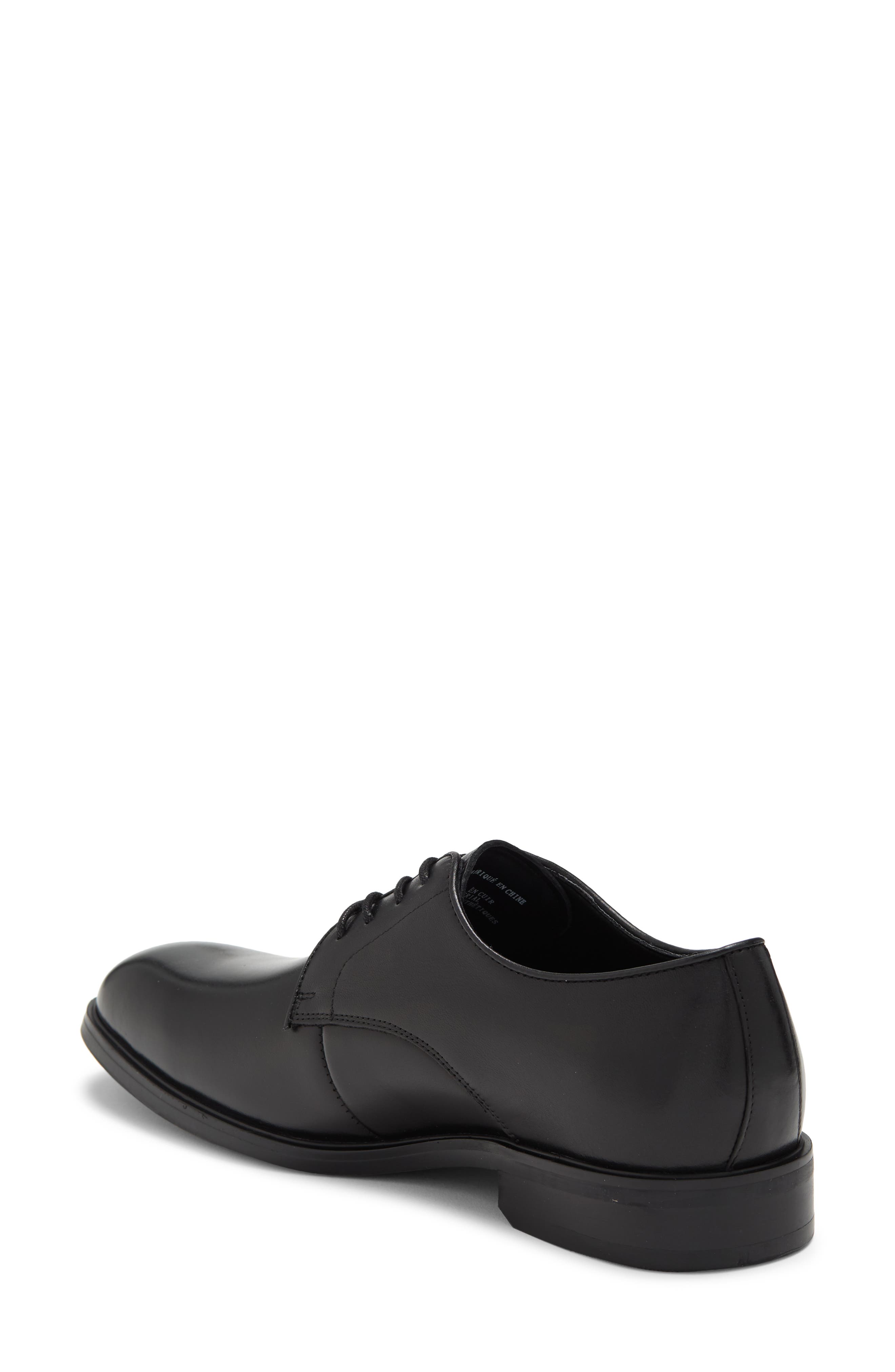NORDSTROM RACK Gavin Plain Toe Leather Derby, Alternate, color, Black