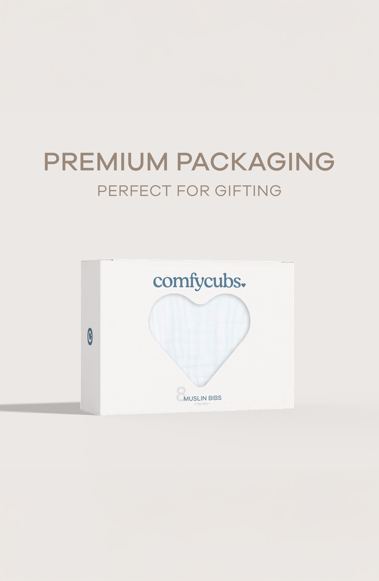 Comfy Cubs Muslin Bibs - Pack of 8, Alternate, color, White