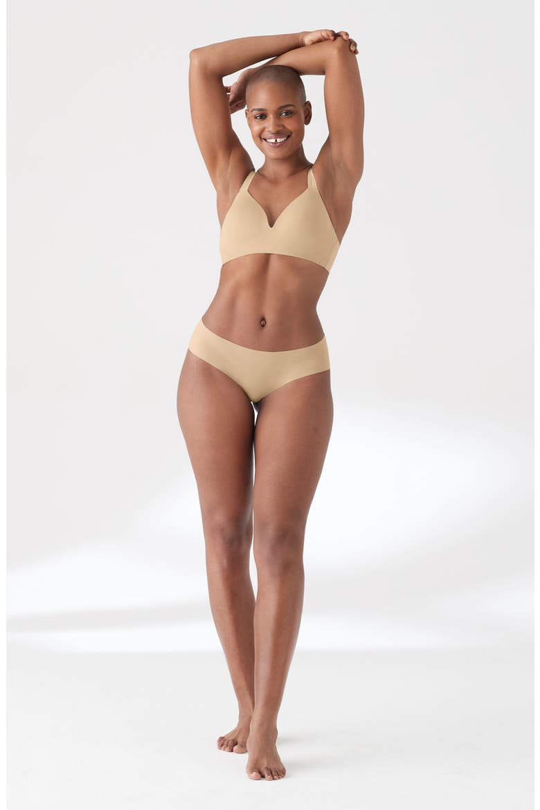 True Body Boost Wireless Hook Back Push-Up Bra, Alternate, color, DESERT