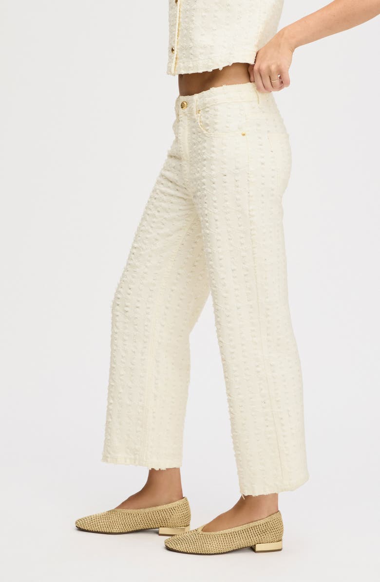 Sam Edelman Laser Fray High Waist Cotton Pants, Alternate, color, Ecru