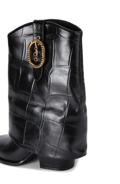 Kurt Geiger London Foldover Pointed Toe Bootie In Black