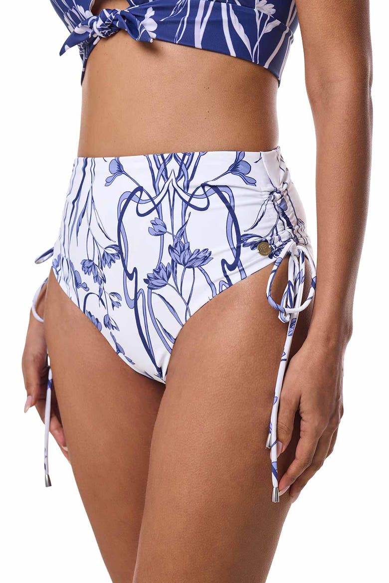 Women's Myrtle Reversible Ruche Swim Bottoms, UPF 50+ Sun Protection, Alternate, color, Future Dusk Reversible
