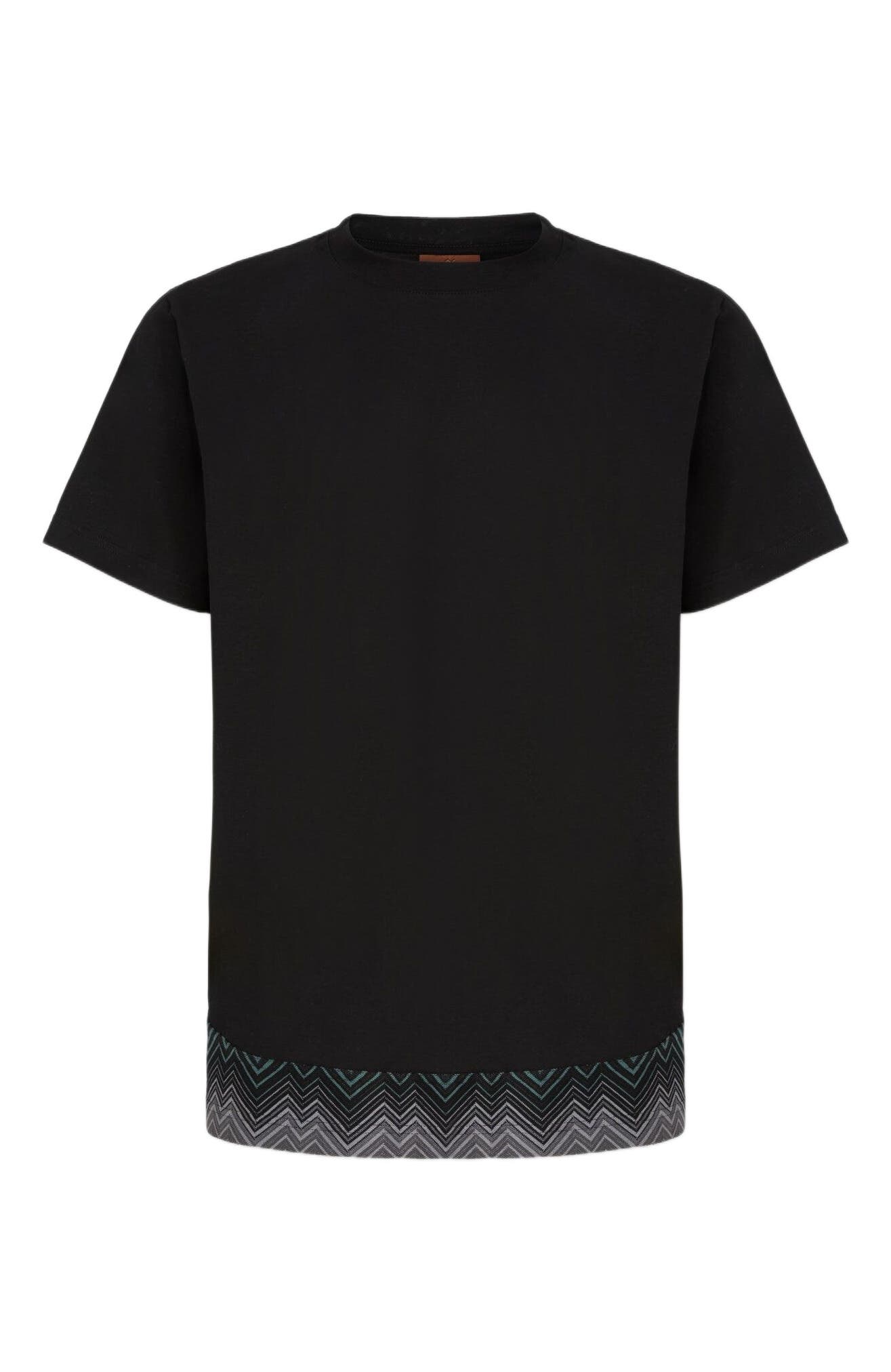 Short Sleeve T-shirt With Irregular Zigzag Insert - image 2